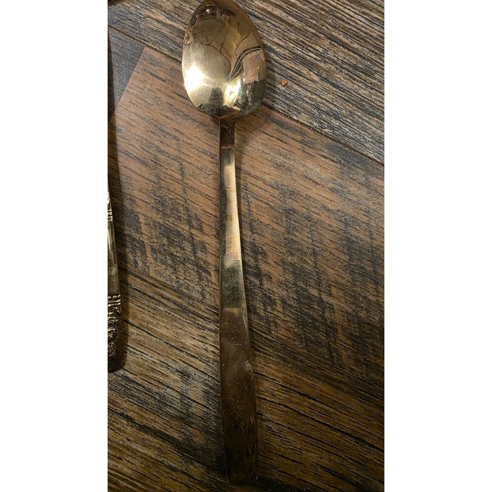 Vintage Thai Bronze Flatware Set Cutlery Brass Siam Buddha Spoons Forks 25 Piece - Picture 12 of 16